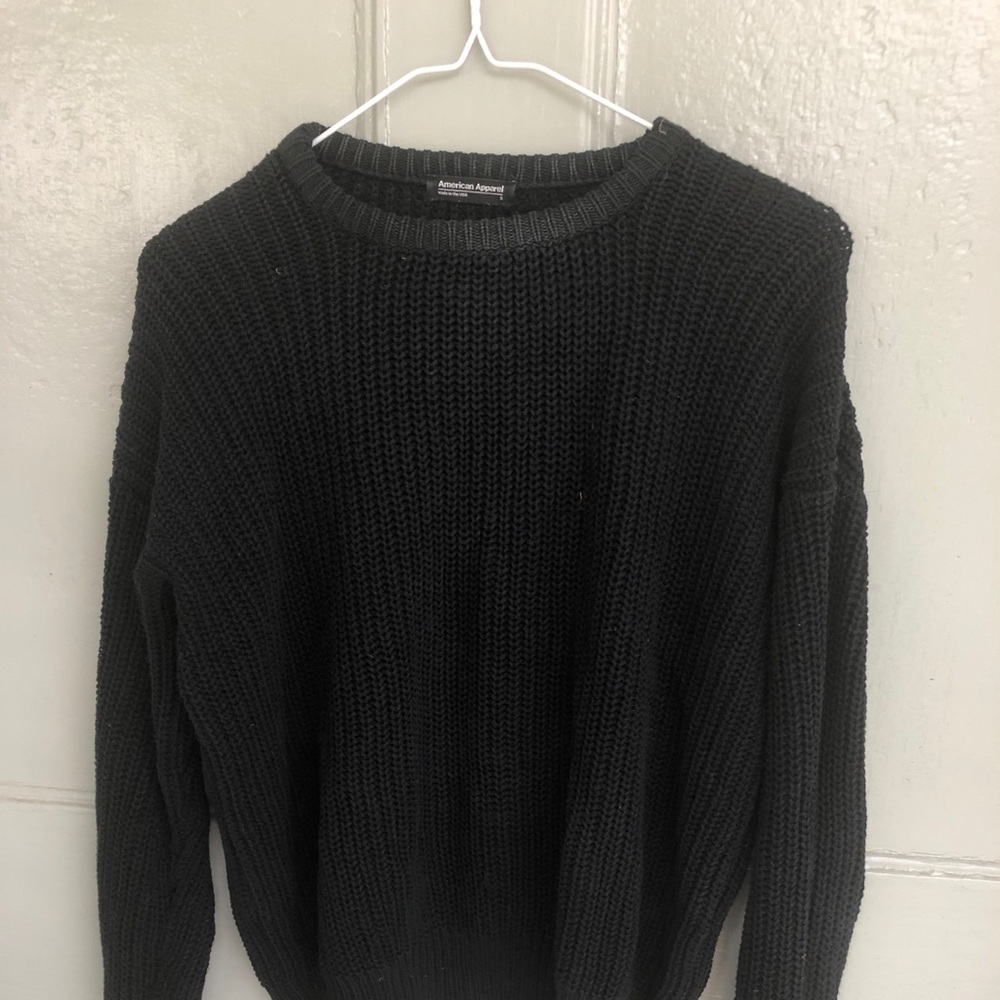 American Apparel Small Black Fisherman Sweater